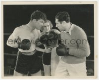 3z0065 BIG FIGHT candid 8x10 still 1930 Lola Lane refs Big Boy Williams & director in boxing ring!