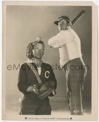 3z0084 CASEY AT THE BAT candid 8x10 still 1927 gag photo of Sterling batting ball off Beery's head!