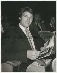 3z0087 CHRISTOPHER REEVE deluxe 7.75x10 news photo 1980 at Private Benjamin premiere by Betty Galella!
