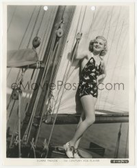 3z0089 CLAIRE TREVOR 8x10 still 1936 on boat in chocolate colored bathing suit making Human Cargo!