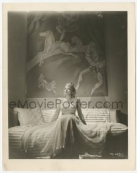 3z0144 FIRST 100 YEARS 8x10 still 1938 Virginia Bruce sitting on couch by enormous painting!