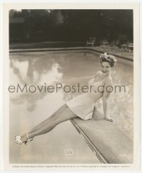 3z0274 LOUISE ALLBRITTON 8.25x10 still 1943 in bathing suit on diving board while at Universal!