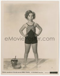 3z0417 SHIRLEY TEMPLE 8x10.25 still 1930s full-length as a paid model for Shawmut swimsuits!