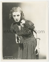 3z0432 SPIDER'S WEB 8x10.25 still 1938 best portrait of Iris Meredith pointing gun at the camera!