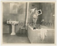 3z0459 THELMA TODD 8x10 still 1930 she looks tiny standing on giant bathtub holding mirror by Stax!