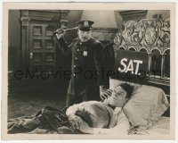 3z0408 SEVEN DAYS English 7.75x9.75 still 1926 Tom Wilson takes a swing at Creighton Hale in bed!