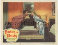 3z0569 BEWARE OF BLONDIE LC #3 1950 Penny Singleton & Arthur Lake say goodnight before bed!