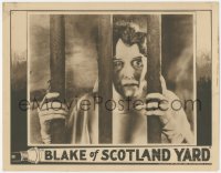 3z0583 BLAKE OF SCOTLAND YARD LC 1927 close up of scared Grace Cunard behind bars, serial!
