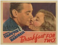3z0605 BREAKFAST FOR TWO LC 1937 best romantic close up of Barbara Stanwyck & Herbert Marshall!