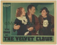 3z0628 CASE OF THE VELVET CLAWS LC 1936 Warren William as Perry Mason between Claire Dodd & Wini Shaw!