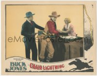 3z0634 CHAIN LIGHTNING LC 1927 Buck Jones with gun stops bad guy manhandling pretty Diane Ellis!