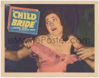 3z0649 CHILD BRIDE LC 1938 close up of frightened teen being grabbed and her dress falling off!