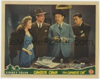 3z0650 CHINESE CAT LC 1944 Benson Fong & others watch Sidney Toler as Charlie Chan w/ murder weapon!