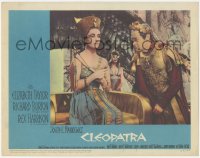 3z0658 CLEOPATRA LC #1 1963 Rex Harrison talking to Egyptian Elizabeth Taylor on her throne!