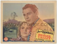 3z0685 DANGER VALLEY LC 1937 best romantic close up of Jack Randall & Lois Wilde!