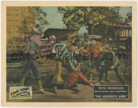 3z0705 DESPERATE GAME LC 1926 cowboy Pete Morrison standing by man getting beat up in fight!