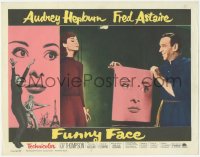 3z0785 FUNNY FACE LC #2 R1965 Fred Astaire shows Audrey Hepburn pink c/u print of her face, rare!