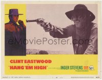 3z0830 HANG 'EM HIGH LC #3 1968 close up of guy with eyepatch pointing gun, Clint Eastwood classic!