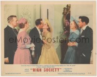 3z0851 HIGH SOCIETY LC #7 1956 Grace Kelly kisses Bing Crosby as Frank Sinatra & others watch!