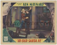 3z0880 IN OLD SANTA FE LC 1934 great image of cowboy hero Ken Maynard in death struggle!