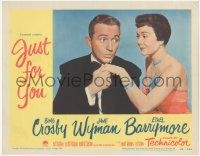 3z0911 JUST FOR YOU LC #2 1952 best close up of Bing Crosby in tuxedo with pretty Jane Wyman!