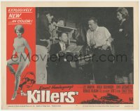 3z0916 KILLERS LC #8 1964 sexy Angie Dickinson & men watch Ronald Reagan, directed by Don Siegel