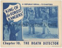 3z0922 KING OF THE FOREST RANGERS chapter 10 LC 1946 men with shovel & dynamite, The Death Detector!