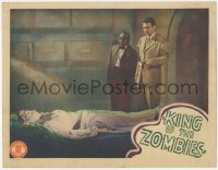 3z0925 KING OF THE ZOMBIES LC 1941 Dick Purcell & scared Mantan Moreland find Joan Woodbury in tomb!