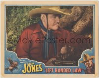 3z0947 LEFT-HANDED LAW LC 1937 best super close up of cowboy hero Buck Jones with gun drawn!