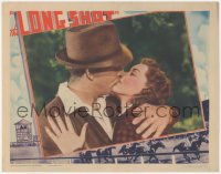 3z0968 LONG SHOT LC 1939 c/u of Gordon Jones kissing Marsha Hunt, cool horse racing border image!
