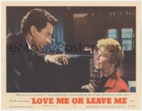 3z0976 LOVE ME OR LEAVE ME LC #4 1955 c/u of smoking Cameron Mitchell with pretty Doris Day!