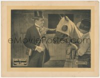 3z0979 LUCKY CARSON LC 1921 professional gambler Earle Williams standing in stable w/thoroughbred!