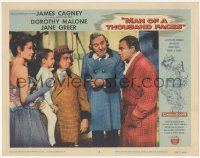3z0988 MAN OF A THOUSAND FACES LC #3 1957 James Cagney as Lon Chaney Sr. looks at man carrying child!