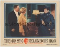 3z0992 MAN WHO RECLAIMED HIS HEAD LC 1934 Claude Rains drawing sword by Joan Bennett & Lionel Atwill