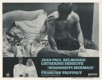 3z1014 MISSISSIPPI MERMAID LC #2 1970 Truffaut, c/u of barechested Belmondo & Deneuve in bed!