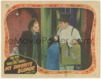 3z1037 MY FAVORITE BLONDE LC 1942 Madeleine Carroll stares at Bob Hope dressed as a penguin!