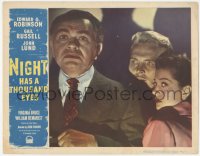 3z1050 NIGHT HAS A THOUSAND EYES LC #5 1948 best noir portrait of Edward G. Robinson, Russell & Lund!