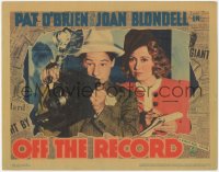 3z1064 OFF THE RECORD LC 1939 great close up of reporter Joan Blondell w/photographer Bobby Jordan!
