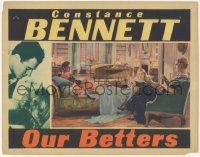 3z1076 OUR BETTERS LC 1933 Constance Bennett smoking with two ladies, W. Somserset Maugham, rare!