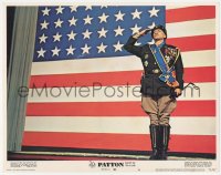 3z1086 PATTON LC #6 1970 classic image of General George C. Scott saluting by flag!