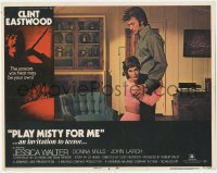 3z1097 PLAY MISTY FOR ME LC #4 1971 Clint Eastwood with psycho Jessica Walter kneeling by him!