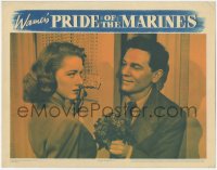 3z1104 PRIDE OF THE MARINES LC 1945 John Garfield squeezes in to give flowers to Eleanor Parker!