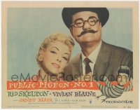 3z1110 PUBLIC PIGEON NO 1 LC #5 1956 portrait of Red Skelton wearing disguise & Vivian Blaine!