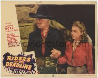 3z1127 RIDERS OF THE DEADLINE LC #8 1943 c/u of William Boyd as Hopalong Cassidy & Frances Woodward!