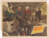 3z1150 RUSTLERS ON HORSEBACK LC #6 1950 Rocky Lane & men question Eddy Waller on covered wagon!