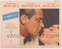 3z1151 SABRINA LC #8 1954 best romantic close up of William Holden about to kiss Audrey Hepburn!