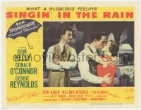3z1194 SINGIN' IN THE RAIN LC #5 1952 Donald O'Connor watches Gene Kelly kiss Debbie Reynolds!