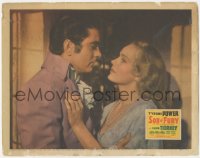 3z1213 SON OF FURY LC 1942 romantic close up of Tyrone Power & sexy cult favorite Frances Farmer!