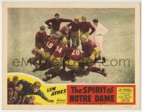 3z1222 SPIRIT OF NOTRE DAME LC #2 R1950 based on Knute Rockne's life, great image of football huddle!