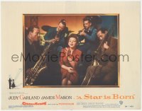 3z1227 STAR IS BORN LC #3 1954 great portrait of Judy Garland singing with band members!
